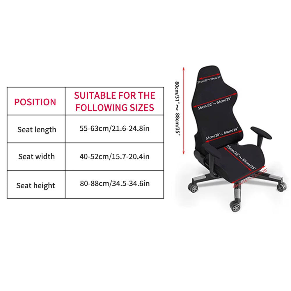 Gaming Chair Cover-Gaming Chair Seat Cover 4Pc/Set Gaming Chair Covers Stretchable with Armrest Covers/Chair Back Covers/Chair S